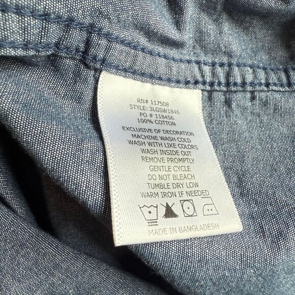 Levi's 100% Cotton Button Up Shirt Men Small Blue Short Sleeve Western Cowboy - Picture 4 of 4